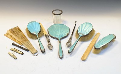Lot 192 - Quantity of silver-backed dressing table items