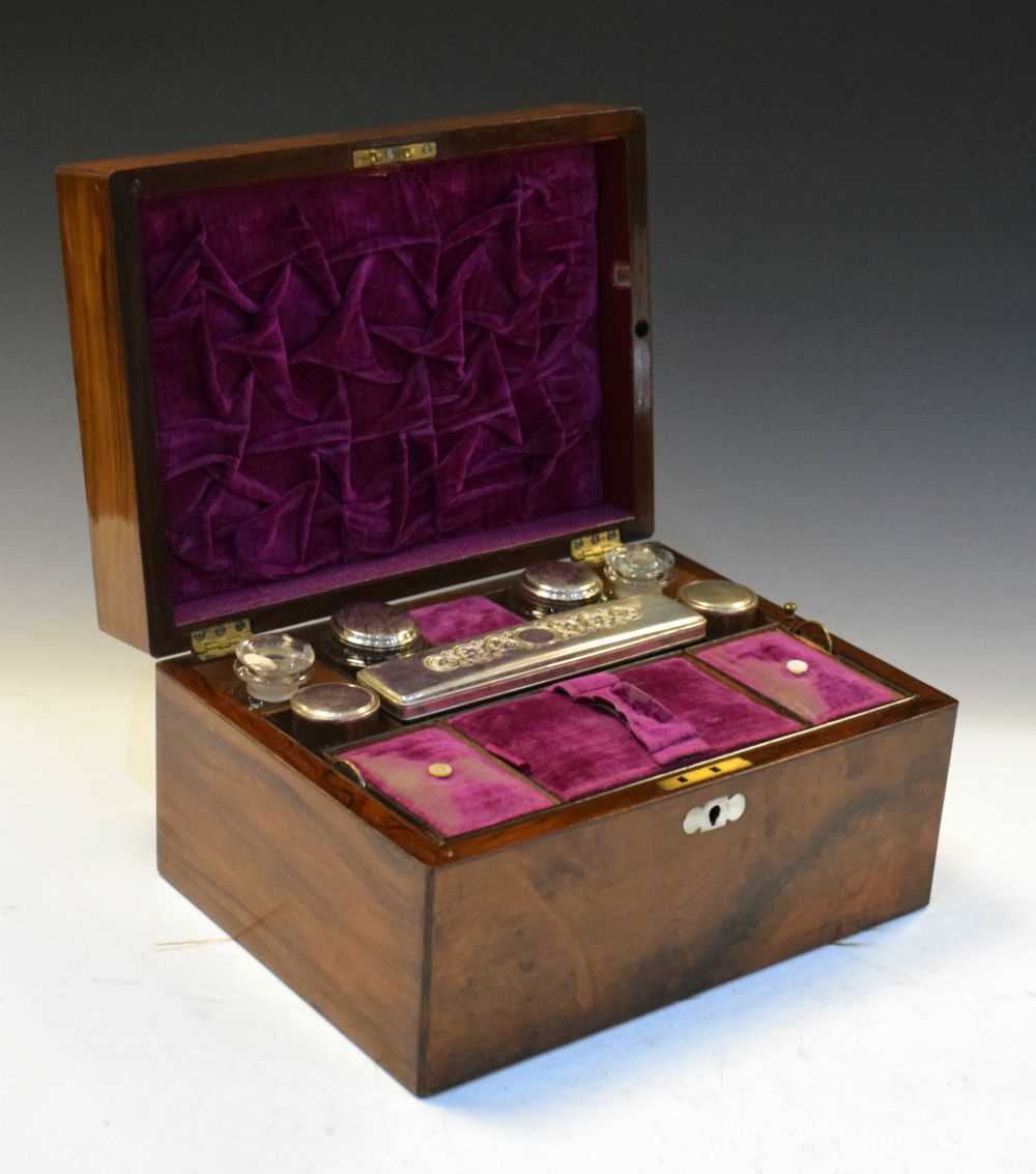 Lot 250 - Walnut and mother-of-pearl vanity/dressing table box