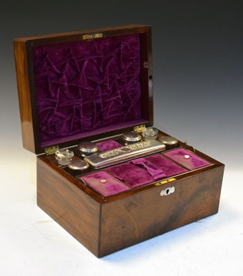 Lot 250 - Walnut and mother-of-pearl vanity/dressing table box