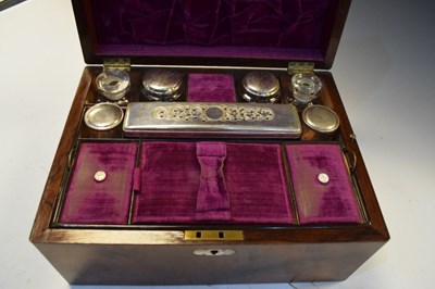 Lot 250 - Walnut and mother-of-pearl vanity/dressing table box