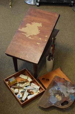 Lot 646 - Artist table top easel, etc and 'Comfie' patent stool