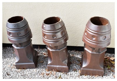 Lot 662 - Three glazed terracotta chimney pots