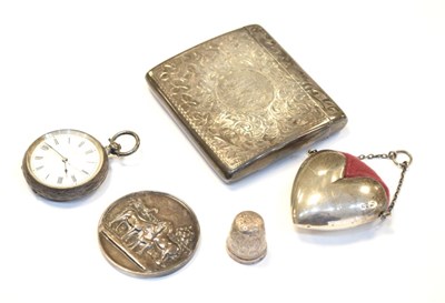 Lot 208 - Quantity of silver to include Edward VII cigarette case, Birmigham 1909, etc