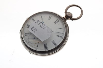 Lot 121 - 19th Century silver open-face pocket watch