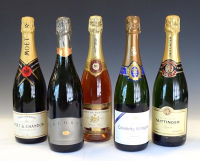 Lot 418 - Five bottles of non-vintage champagne and sparkling wine