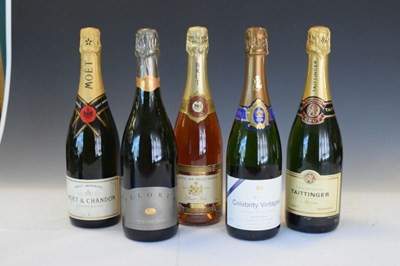 Lot 418 - Five bottles of non-vintage champagne and sparkling wine