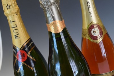 Lot 418 - Five bottles of non-vintage champagne and sparkling wine