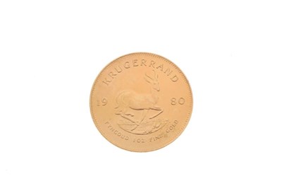 Lot 101 - South African 1oz fine gold Krugerrand coin, 1980