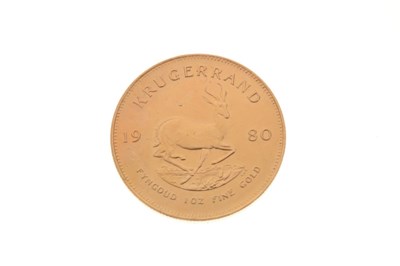 Lot 104 - South African 1oz fine gold Krugerrand coin, 1980
