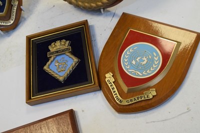 Lot 299 - Seven mounted regimental crests