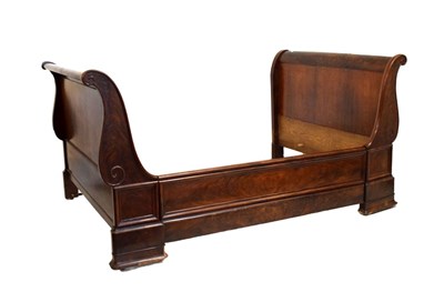 Lot 645 - French child's mahogany sleigh bed or bateau a lit