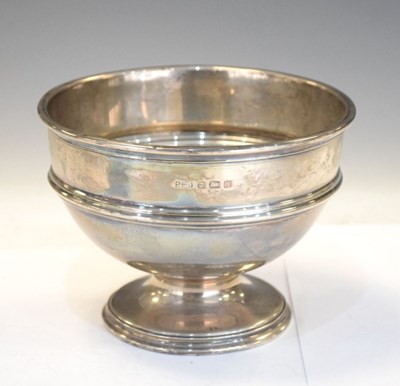 Lot 168 - George V silver pedestal trophy bowl with presentation inscription