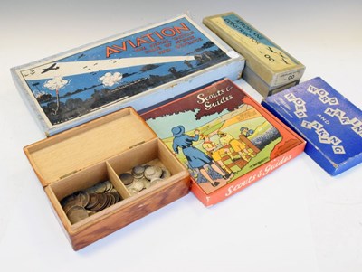 Lot 310 - Meccano Aeroplane construction kit No.00, together with three vintage games