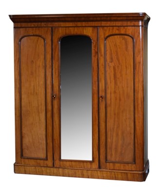 Lot 585 - Victorian mahogany triple wardrobe