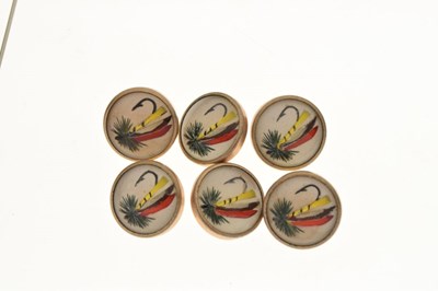 Lot 75 - Angling interest: set of six gilt metal buttons