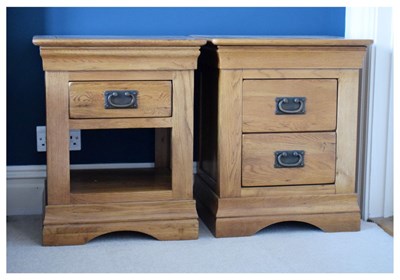 Lot 641 - Pair of light oak bedside cabinets