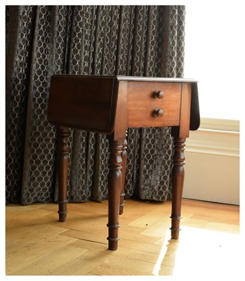 Lot 642 - Mid 19th Century mahogany Pembroke/sewing table of small proportions