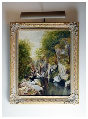 Lot 398 - D. M. Davies - Oil on canvas - Ravine