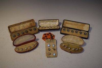 Lot 64 - Collection of assorted cased buttons and studs