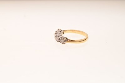 Lot 4 - 18ct gold five stone diamond ring