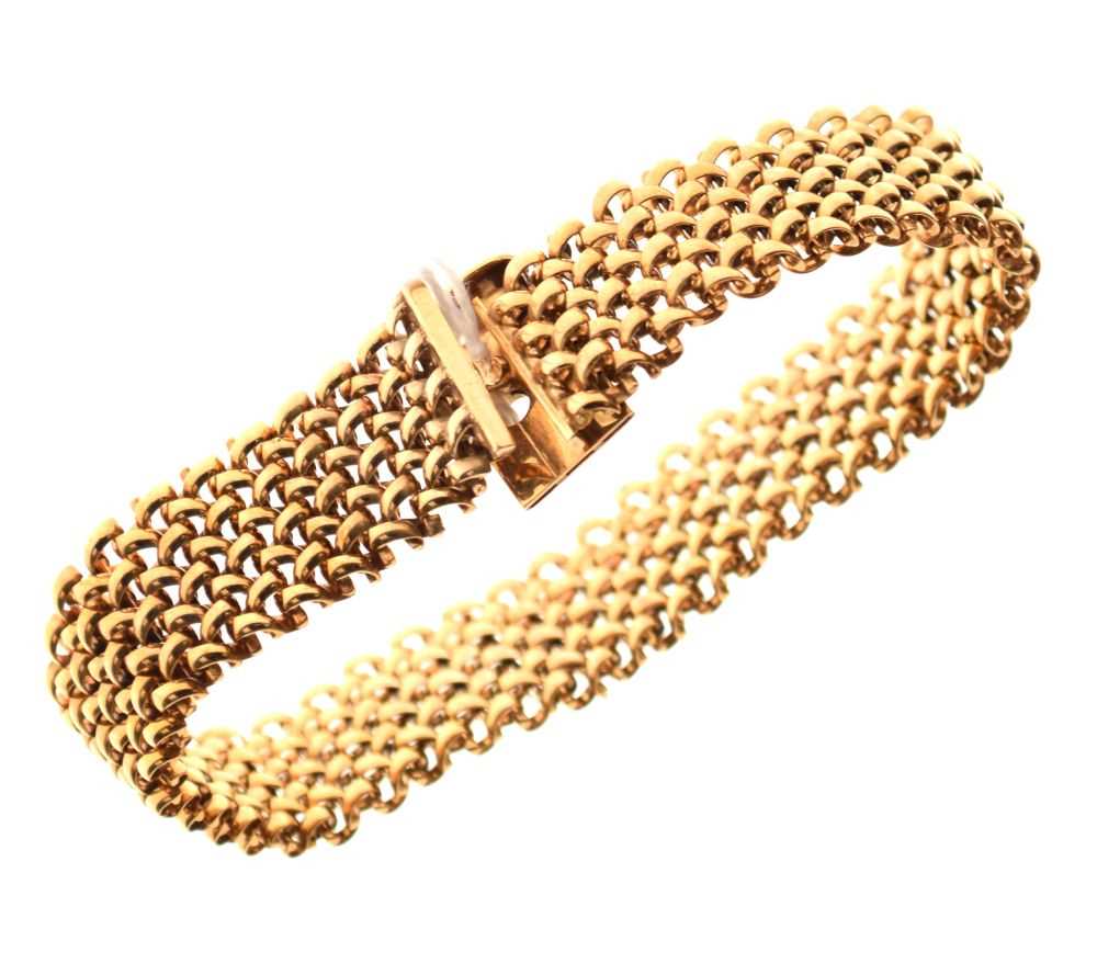 Lot 43 - 9ct gold mesh-link  bracelet