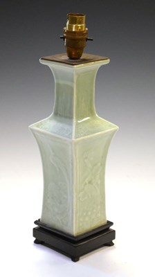 Lot 371 - Chinese Celadon glazed porcelain table lamp