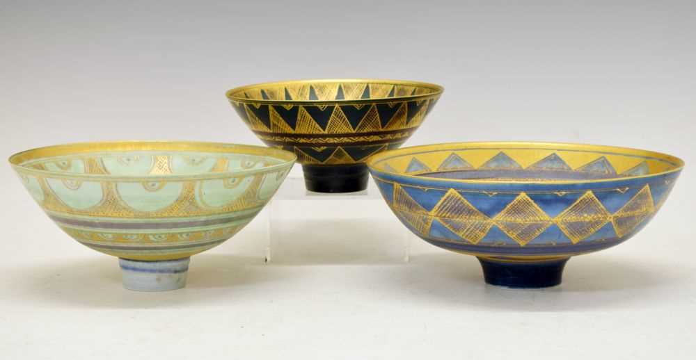 Lot 484 - Mary Rich (1940-2022) three studio pottery bowls