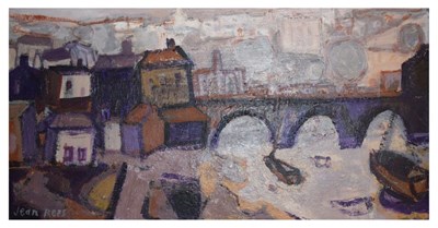 Lot 486 - Jean Rees (ARWA) - Oil on board, 'The Harbour, Aberystwyth'