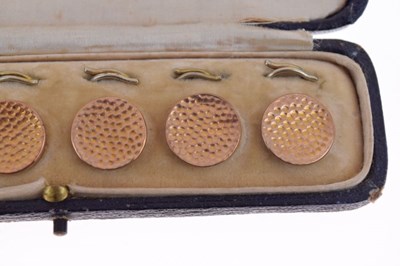 Lot 73 - Cased set of six 9ct gold Edwardian buttons