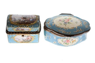 Lot 233 - Two Bilston-type enamel boxes