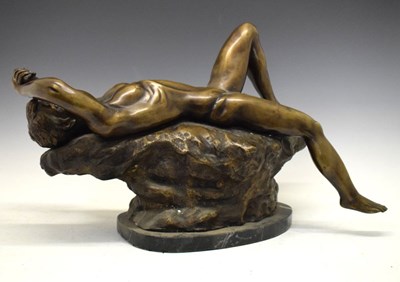 Lot 260 - Large reproduction cast reclining male figure