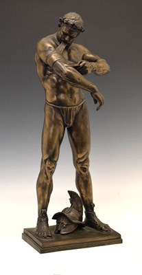 Lot 198 - Large bronzed resin figure of a Gladiator