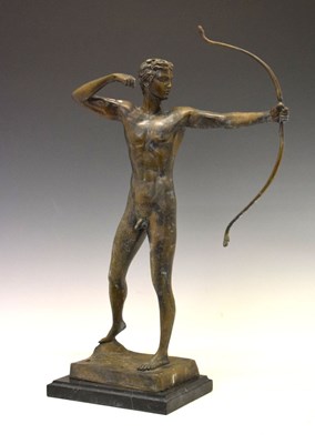 Lot 280 - Cast metal figure of an archer