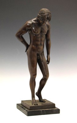 Lot 231 - Bronzed figure of a naked male