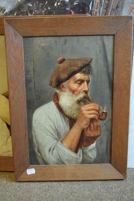 Lot 401 - Salvatore Maresca (Italian circa 1900) - Oil on board - Pair of studies of pipe smokers