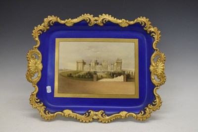 Lot 338 - Early 19th Century large porcelain tray 'Windsor Castle'