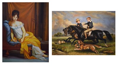 Lot 468 - Two reproduction oil paintings