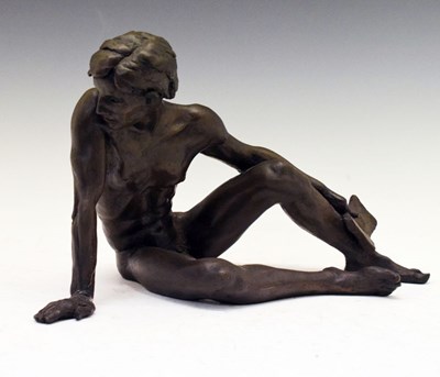 Lot 283 - Tom Greenshields (1915 - 1994)  - Limited edition bronzed resin reclining male nude