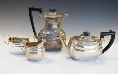 Lot 183 - Silver four piece tea set