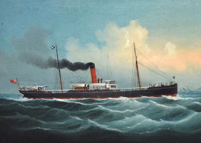 Lot 415 - Chinese School - Oil on canvas - Steam yacht