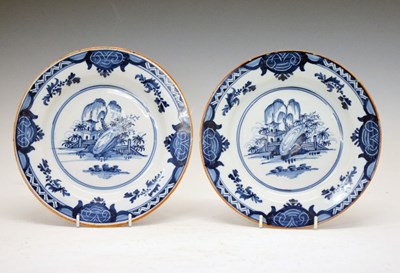 Lot 326 - Pair of English Delftware plates