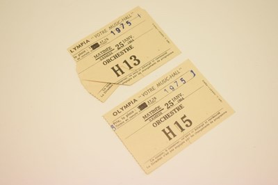 Lot 124 - Beatles Interest - Two Beatles concert tickets for the 25th January 1964, Paris, etc.