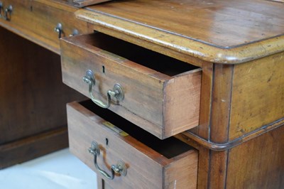 Lot 549 - Late Victorian or Edwardian mahogany twin pedestal writing desk
