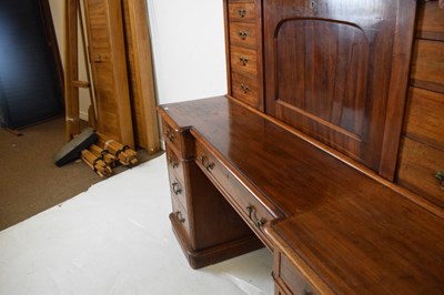 Lot 549 - Late Victorian or Edwardian mahogany twin pedestal writing desk