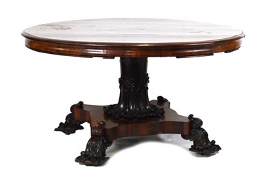 Lot 514 - William IV rosewood tilt-top centre table