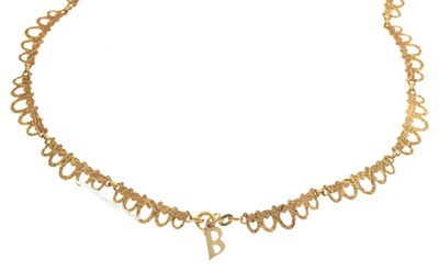 Lot 70 - 9ct gold fringed necklace, 12g approx