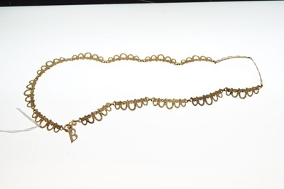Lot 70 - 9ct gold fringed necklace, 12g approx