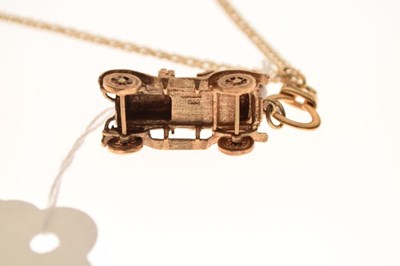 Lot 78 - 9ct gold vintage car pendant, and  9ct gold chain