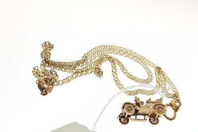 Lot 78 - 9ct gold vintage car pendant, and  9ct gold chain