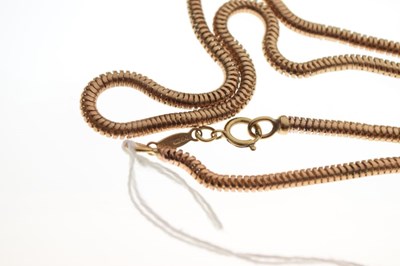 Lot 74 - 9ct gold snake-link necklace
